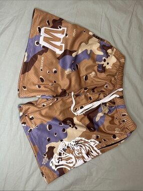 Darc Sport Men's Brown Camo Performance Shorts with Drawstring